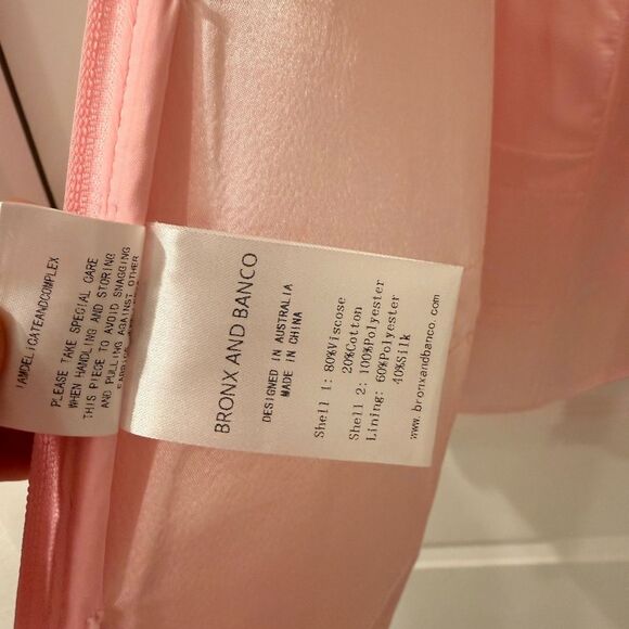 NWOT BRONX AND BANCO Estelle Blush Mini Dress ,Elegant Pink Floral - Picture 15 of 15